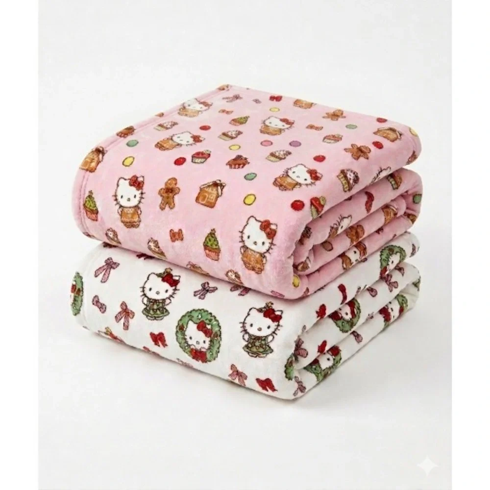 Festive Hello Kitty Christmas Blanket Set – Cozy Modern Holiday Duo